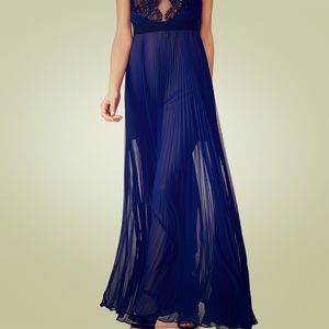 BCBG navy pleated maxi skirt!